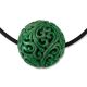 GREEN JADEITE JADE CARVED BEAD NECKLACE UPC #389175