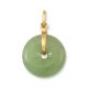 14K YELLOW GOLD GREEN JADEITE JADE PI DISC PENDANT UPC #389939