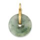 14K YELLOW GOLD GREEN JADEITE JADE PI DISC PENDANT UPC #389663