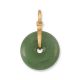 14K YELLOW GOLD GREEN JADEITE JADE PI DISC PENDANT UPC #389922