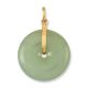 14K YELLOW GOLD GREEN JADEITE JADE PI DISC PENDANT UPC #389915