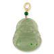 18K YELLOW GOLD ICY GREEN JADEITE JADE BUDDHA PENDANT UPC #390591