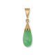 ESTATE 14K YELLOW GOLD GREEN JADEITE JADE TEAR DROP PENDANT UPC #391376