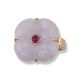 18K YELLOW GOLD LAVENDER JADEITE JADE FLOWER RING UPC #382510