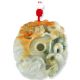 GREEN & YELLOW JADEITE JADE CARVED CHARM UPC #363878