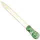 CARVED GREEN JADEITE JADE & STERLING SILVER LETTER OPENER UPC #384460