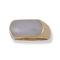 14K YELLOW GOLD LAVENDER JADEITE JADE SADDLE RING UPC #364738