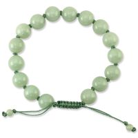 GREEN JADEITE JADE ADJUSTABLE BEAD BRACELET UPC #391550