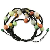 RAINBOW JADEITE JADE BEAD ADJUSTABLE CORD BRACELET UPC #389441