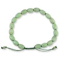 GREEN JADEITE JADE ADJUSTABLE LOTUS BEAD BRACELET UPC #382824