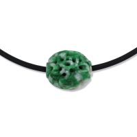 GREEN JADEITE JADE CARVED BEAD NECKLACE UPC #381513