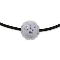 LAVENDER JADEITE JADE CARVED BEAD NECKLACE UPC #381353