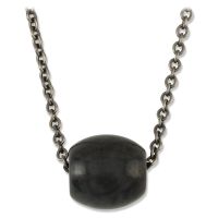 GREY JADEITE JADE BARREL SLIDE NECKLACE UPC #389113